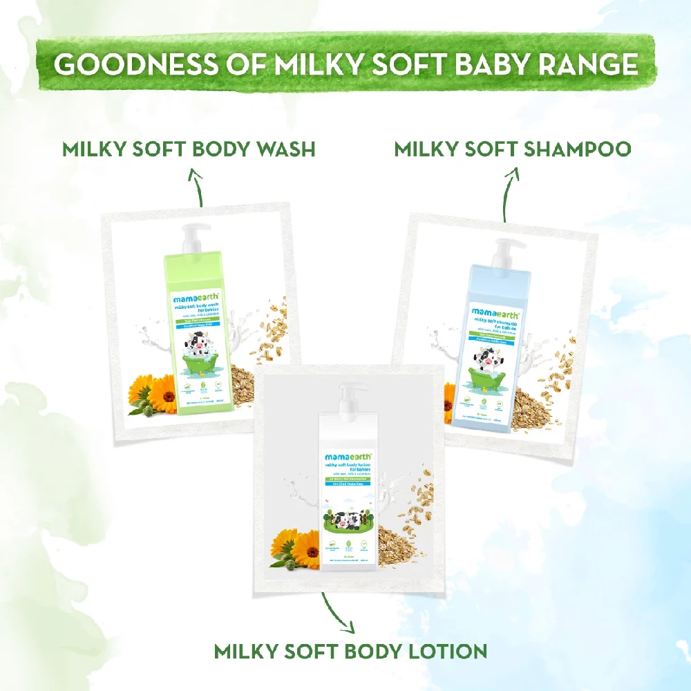 Milky Soft Body Wash for Babies with Oats, Milk and Calendula, 400 ml-5.webp